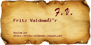 Fritz Valdemár névjegykártya